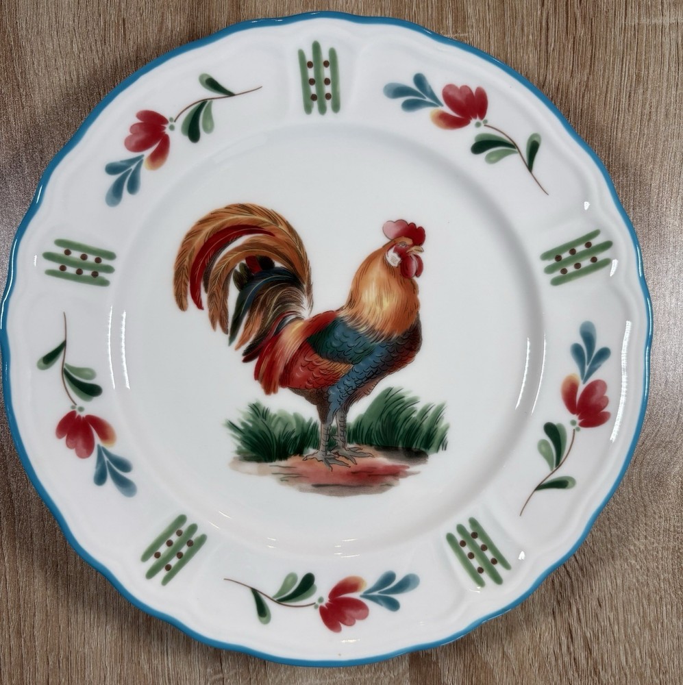 Epoch Collection Red Rooster Plate 10” Farmhouse Country Chicken Indonesia