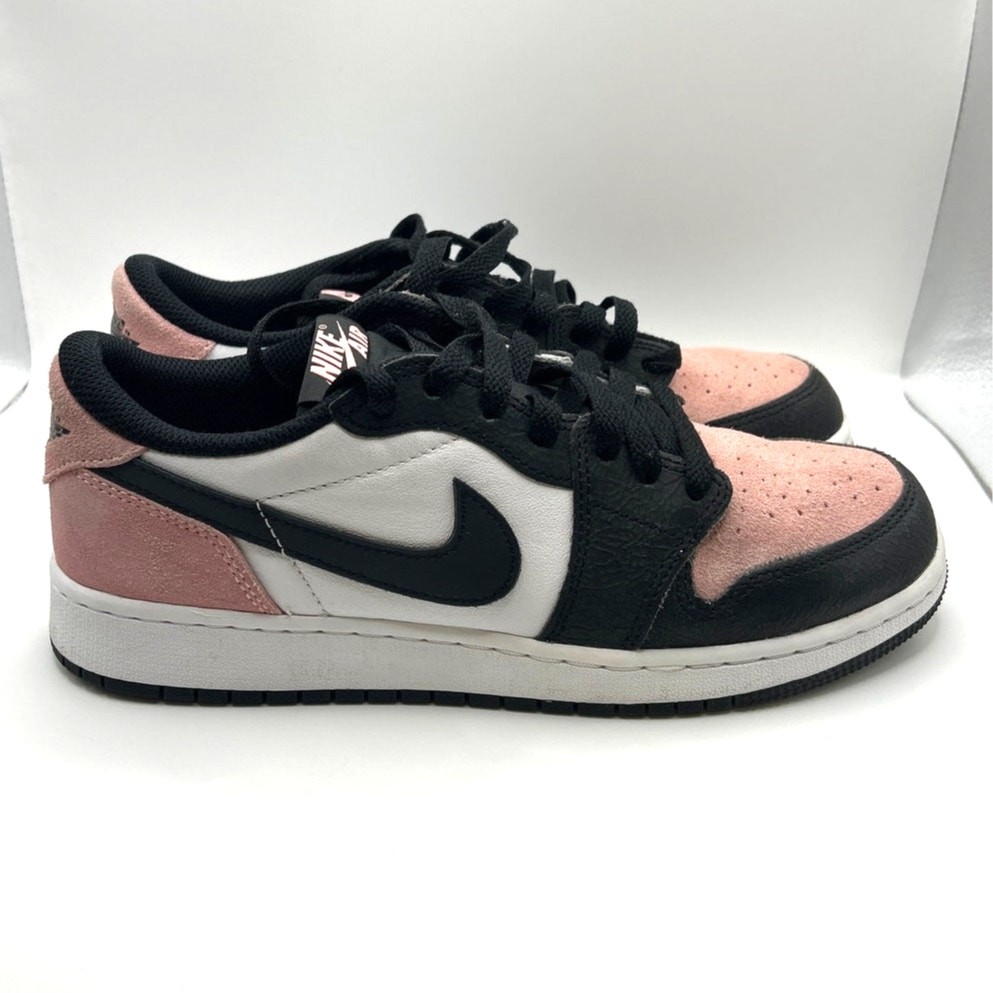 Nike Air Jordan 1 Retro Low OG Bleached Coral White Black 7 Youth/Mens
