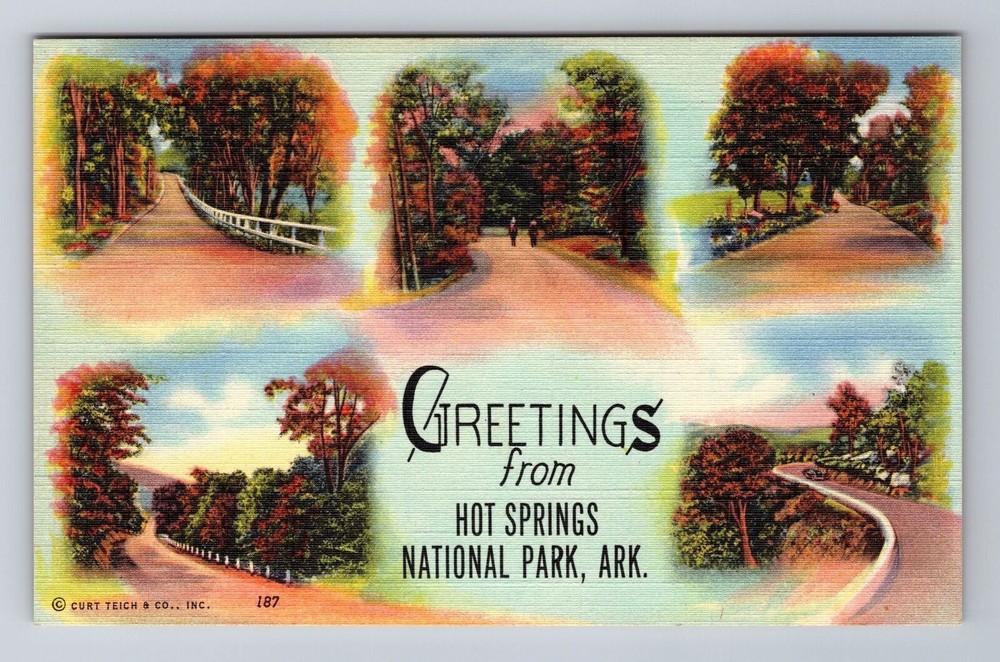 Hot Springs AR-Arkansas, General Greetings National Park, Vintage Postcard