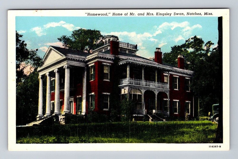 Natchez MS-Mississippi, Home of Mr. and Mrs. Kingsley Swan Vintage Postcard