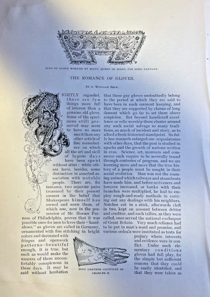 1892 Gloves & Glove Making illustrated