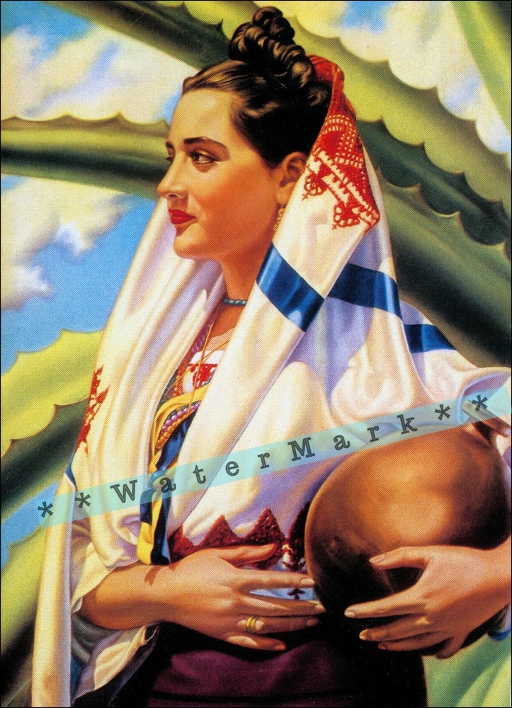 Mujeres de Mexico 1940 Calendar Art Vintage Poster Print Retro Pin Up Style #3