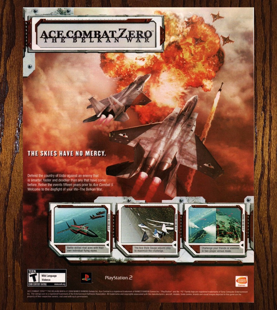 Ace Combat Zero Belkan War Jet Sim - Video Game Print Ad / Poster Promo Art 2006-image