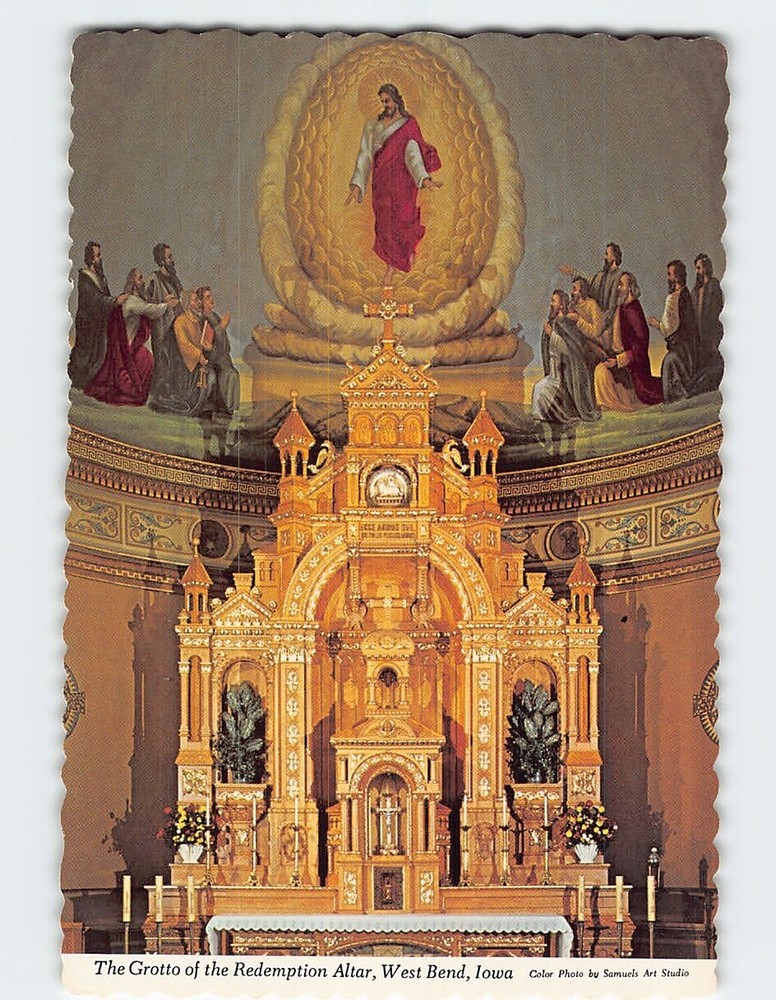 Postcard The Grotto of the Redemption Altar West Bend Iowa USA