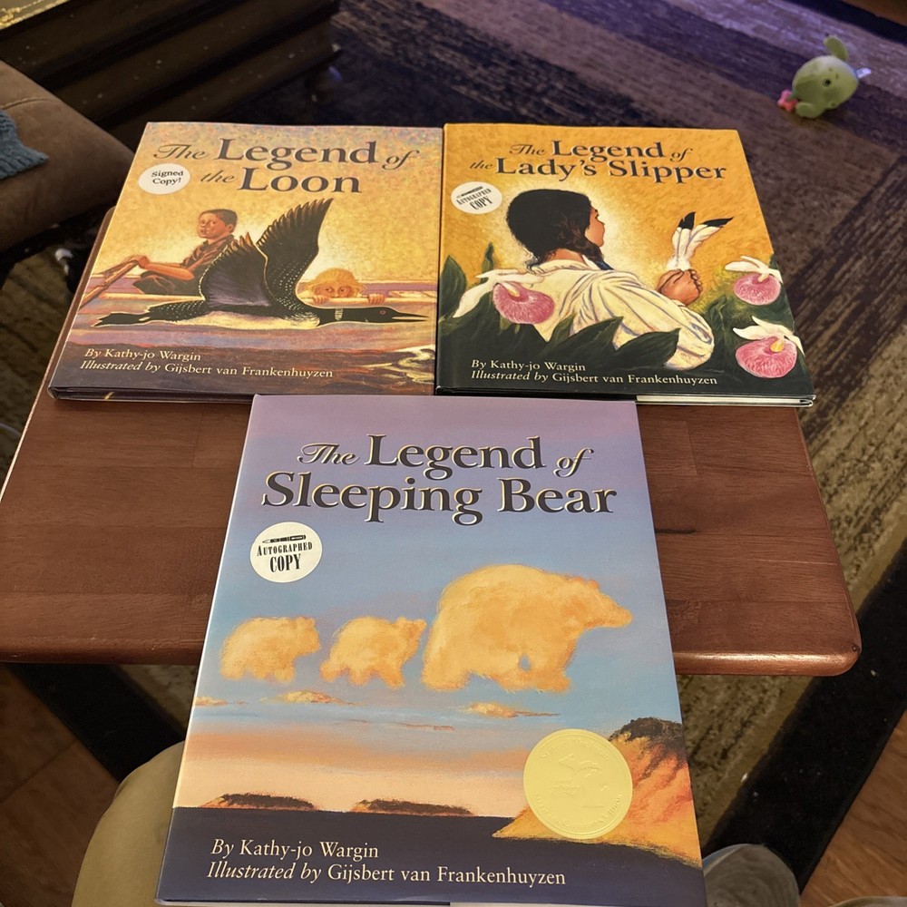 1st Edition Lot Of 3 Hard Cover Books by Kathy-Jo Wargin Michigan Folklore