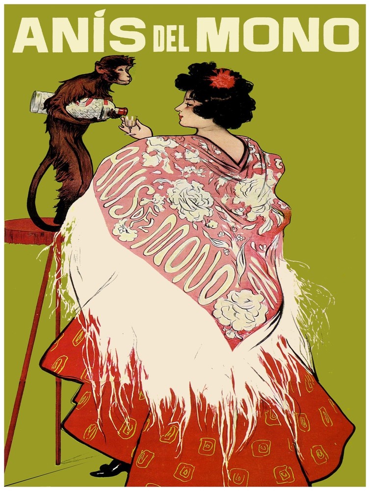 7635.Decoration Poster.Home Room art print.Anis del Mono.Monkey bartender.Bar