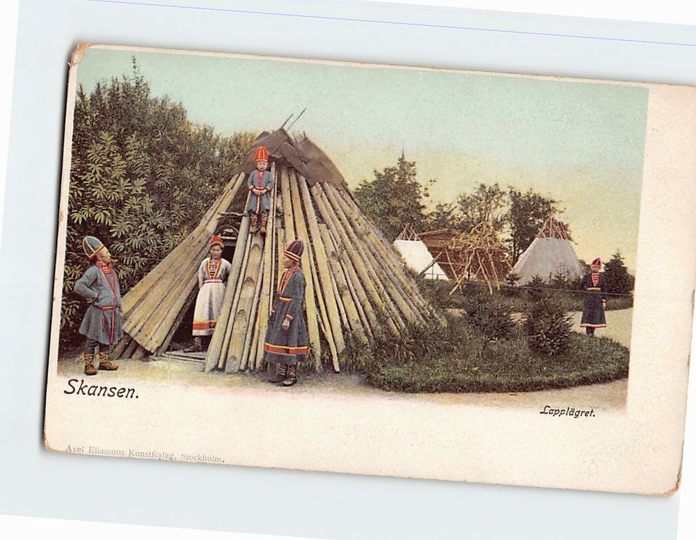 Postcard Lapplägret Skansen Stockholm Sweden