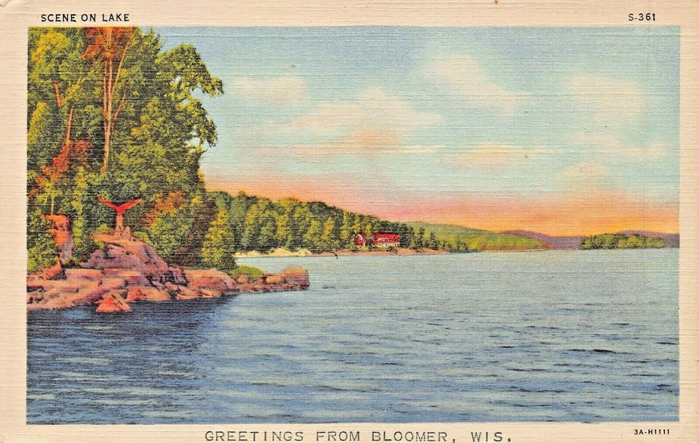 Bloomer Wisconsin~Greetings From~1933 Postcard