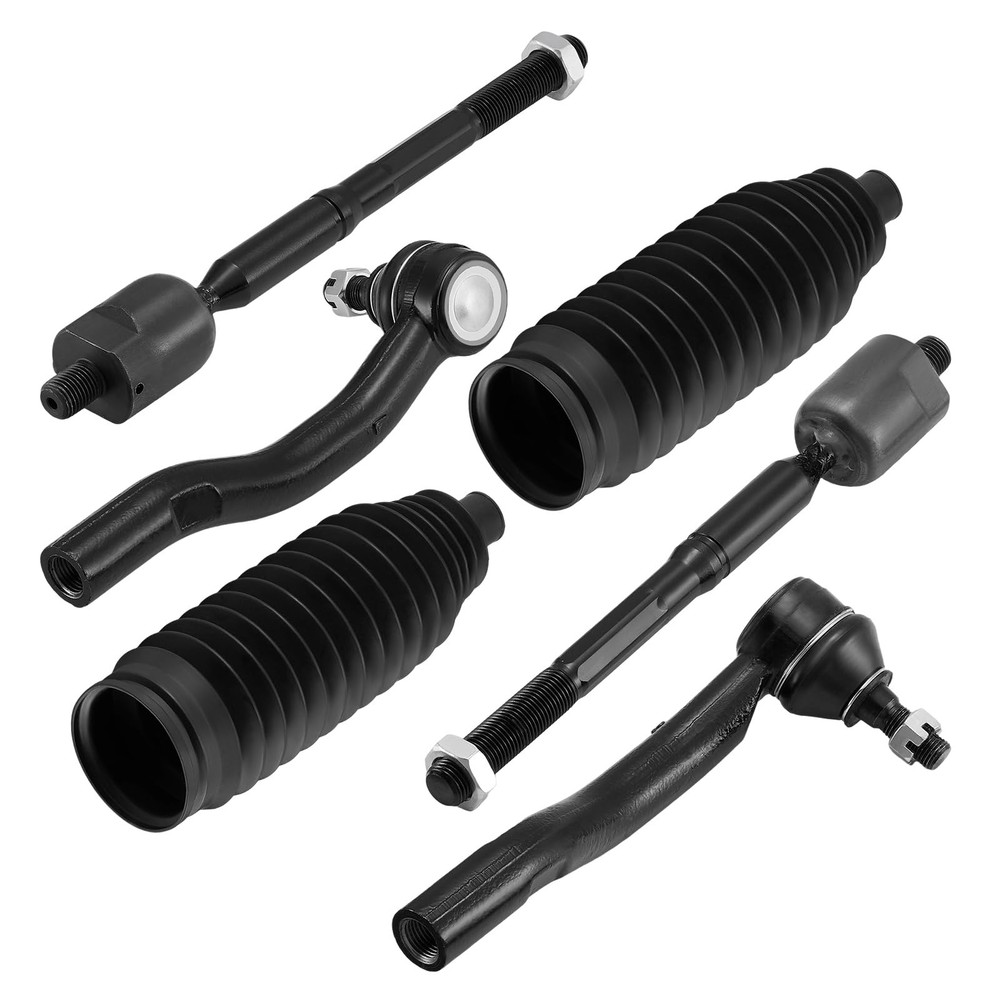 BDFHYK 6Pcs Front Inner & Outer Tie Rod Ends Kit w/Boots for Toyota 07-11 Camry