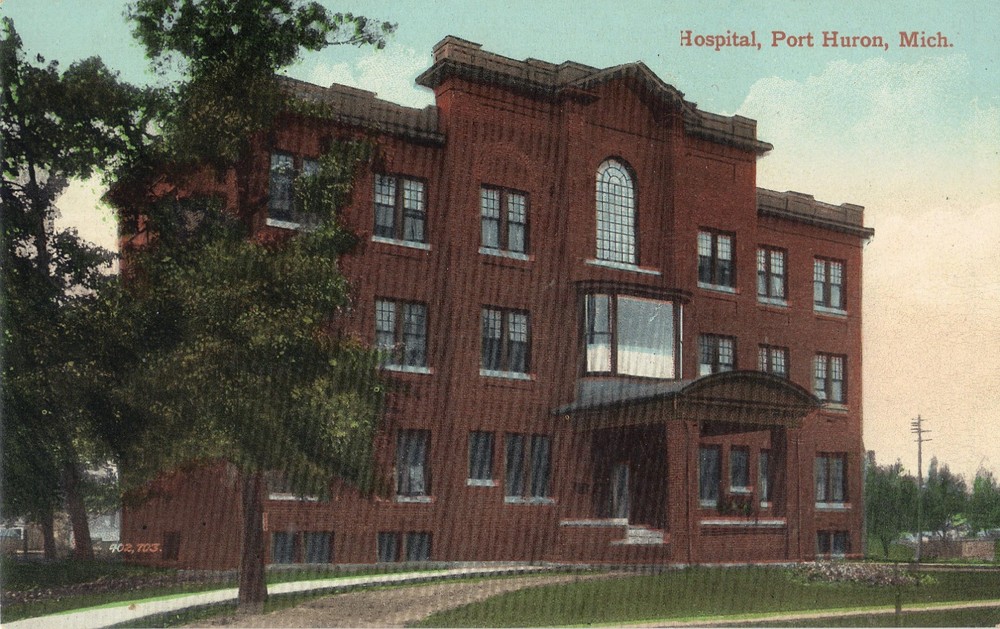 Port Huron MI  Hospital Vintage DB Postcard UNPOSTED EXCL