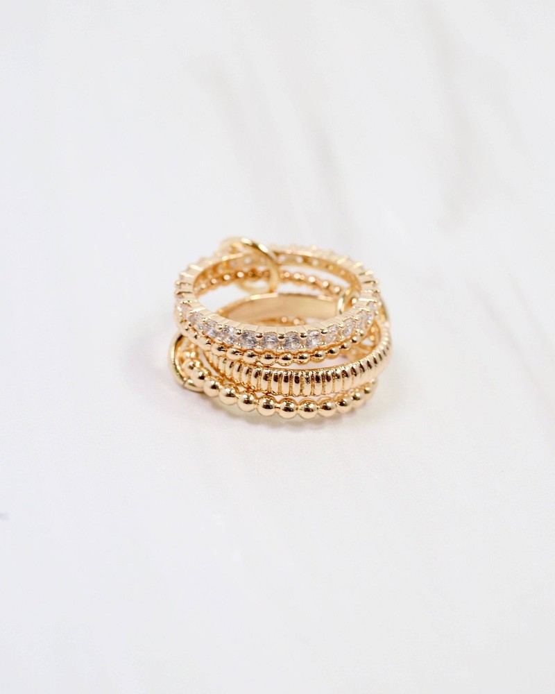 Caroline Hill WR Gold Cranford Interlocking CZ Ring Set