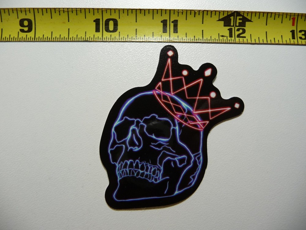 NEON DECAL STICKER SKULL WITH CROWN LAPTOP FUNNY CUTE DECORATION