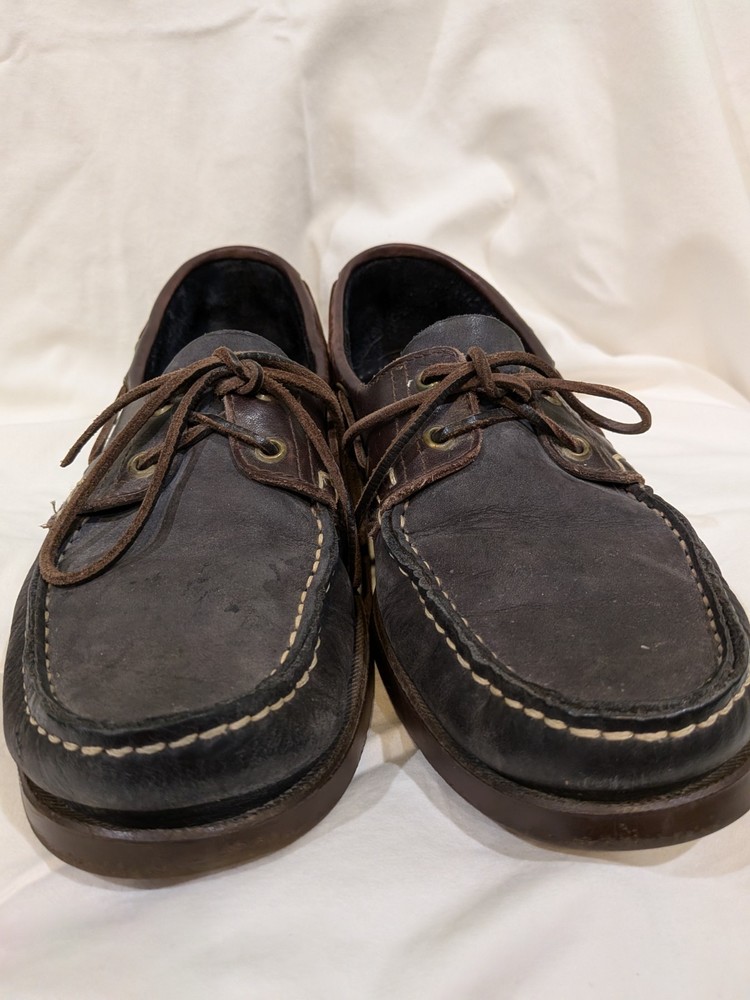 Paraboot Dark Navy Leather Boat Shoes UK 7 / US 8