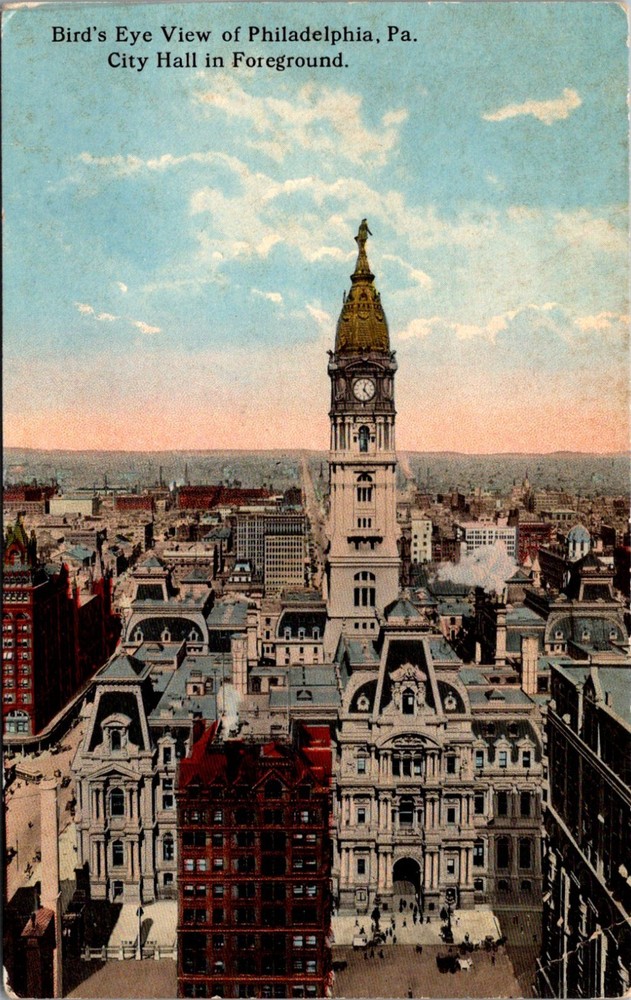 Philadelphia PA-Pennsylvania, Birds Eye from City Hall, Vintage Postcard