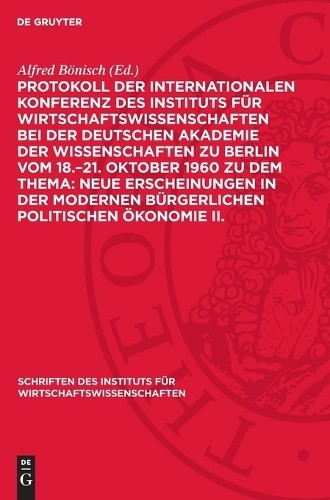 Protokoll Der Internationalen Konferenz Des Instituts Für Wirtschafts (Hardback)