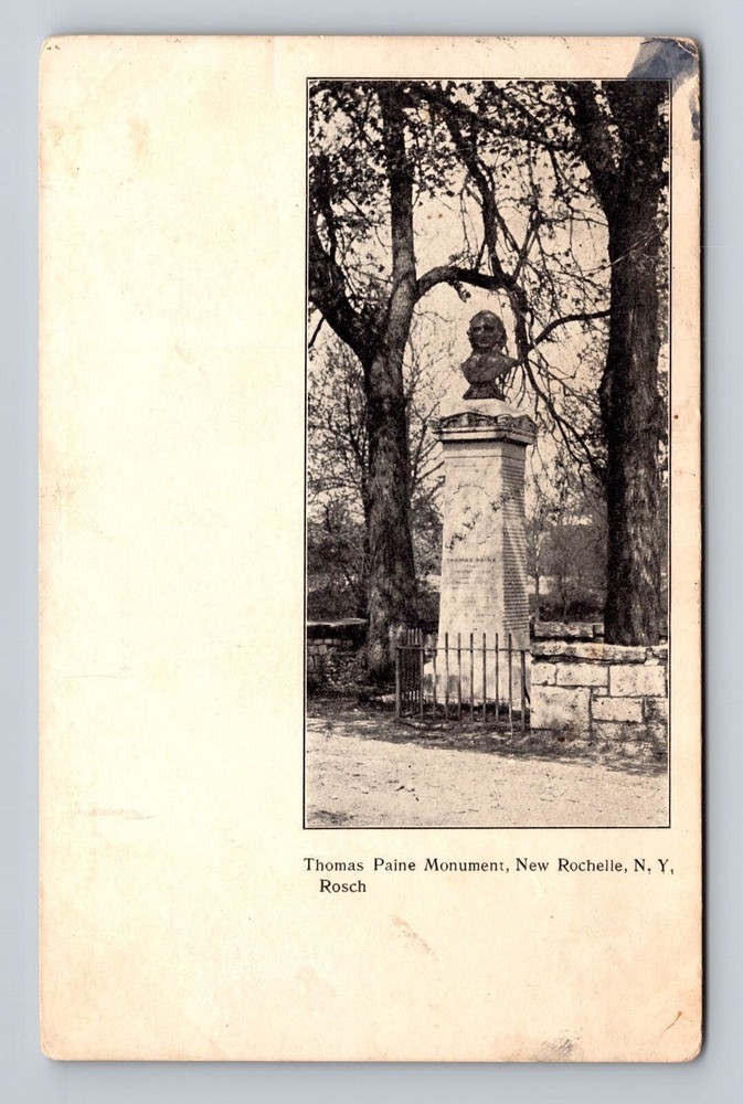 New Rochelle NY, New York, Thomas Paine Monument, Vintage c1907 Postcard