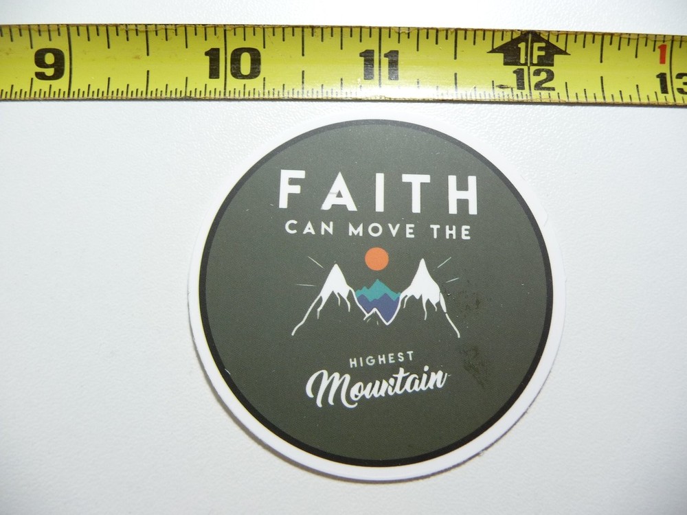 Faith Moves Mountains Decal Sticker for Church Christian Religion
