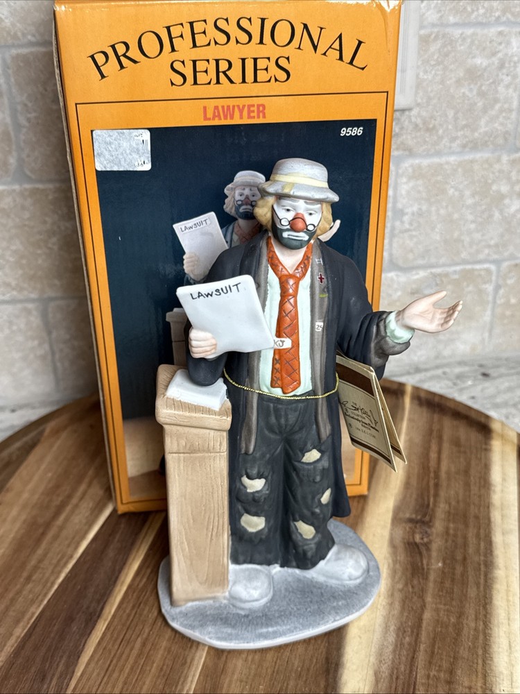 Emmett Kelly Jr Clown Lawyer Professional Flambro Signature Series with Box and Tag