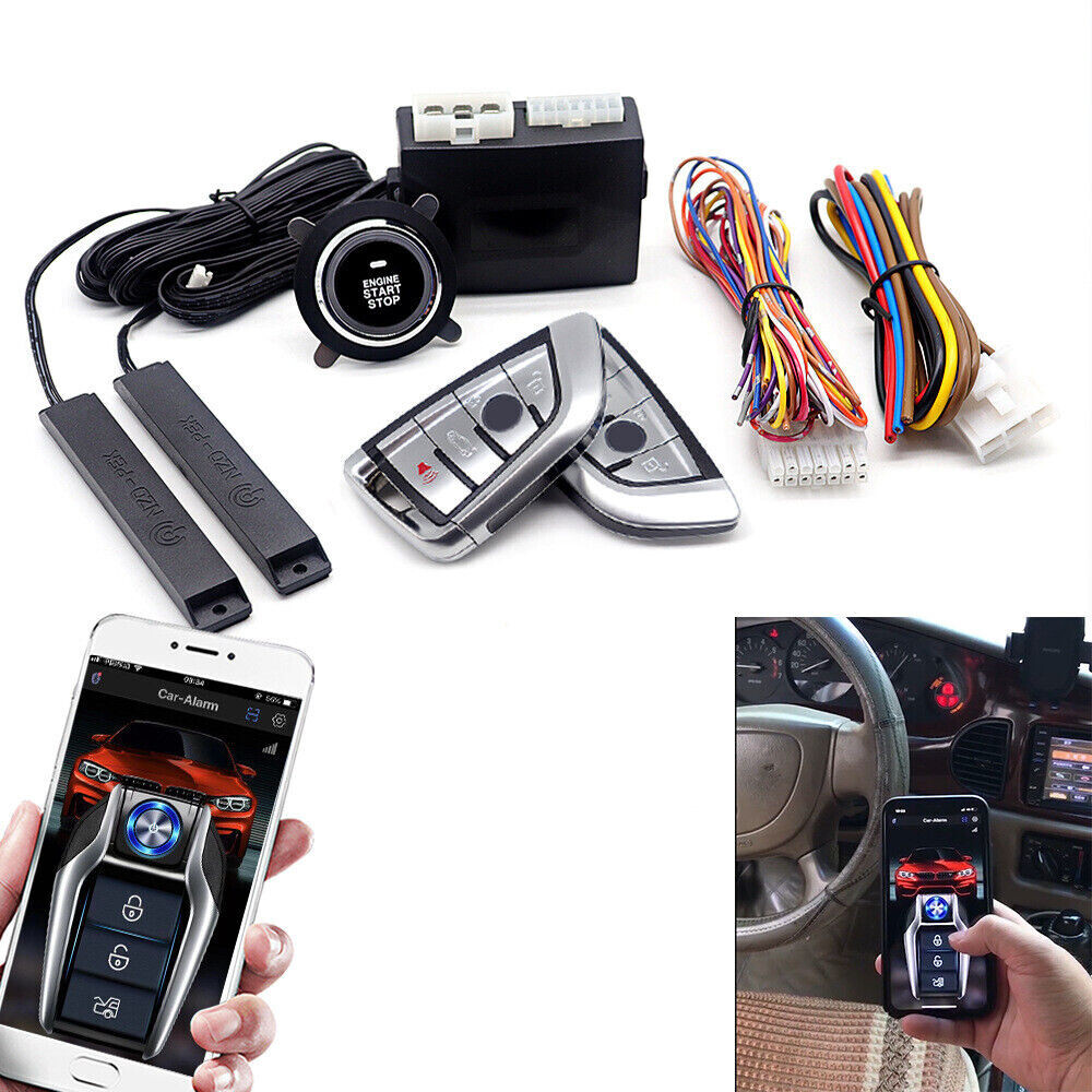 Smart Keyless Entry Remote Start Engine Stop Alarm with Phone App Control  