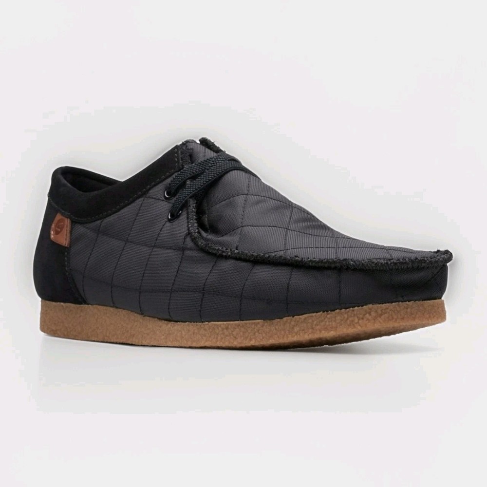 🔥New Clarks 11 Men's Shacre II Step Moccasin Black Quilted Oxford Suede Textile