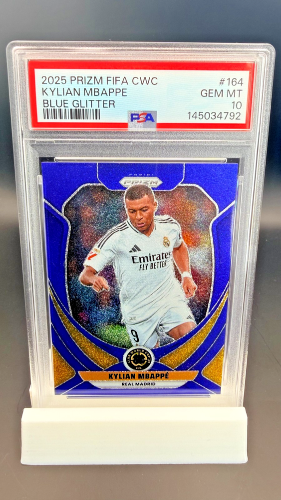 2025 Prizm FIFA CWC Kylian Mbappé Blue Glitter /149 PSA 10 GEM MT #164