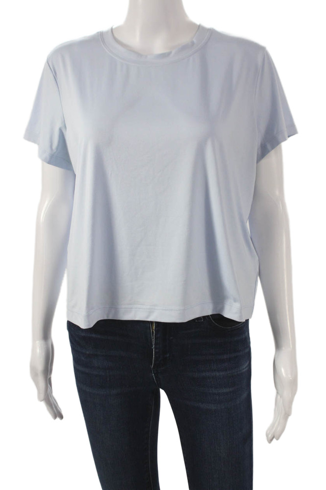 SPANX® Womens Blue Basic T-Shirt Crew Neck Short Sleeve Polyester Size MFree Shipping in US $100+ Orders | $6.95 Orders Below