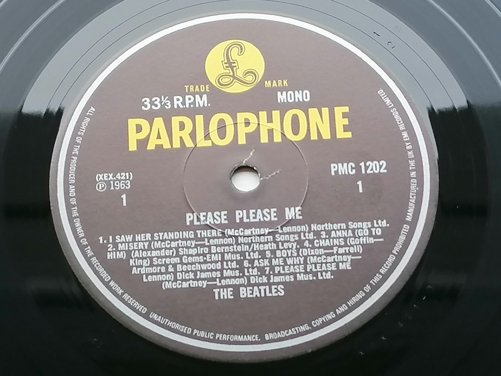 THE BEATLES  PLEASE PLEASE ME UK LP  1982 MONO PRESS  HARRY T MOSS