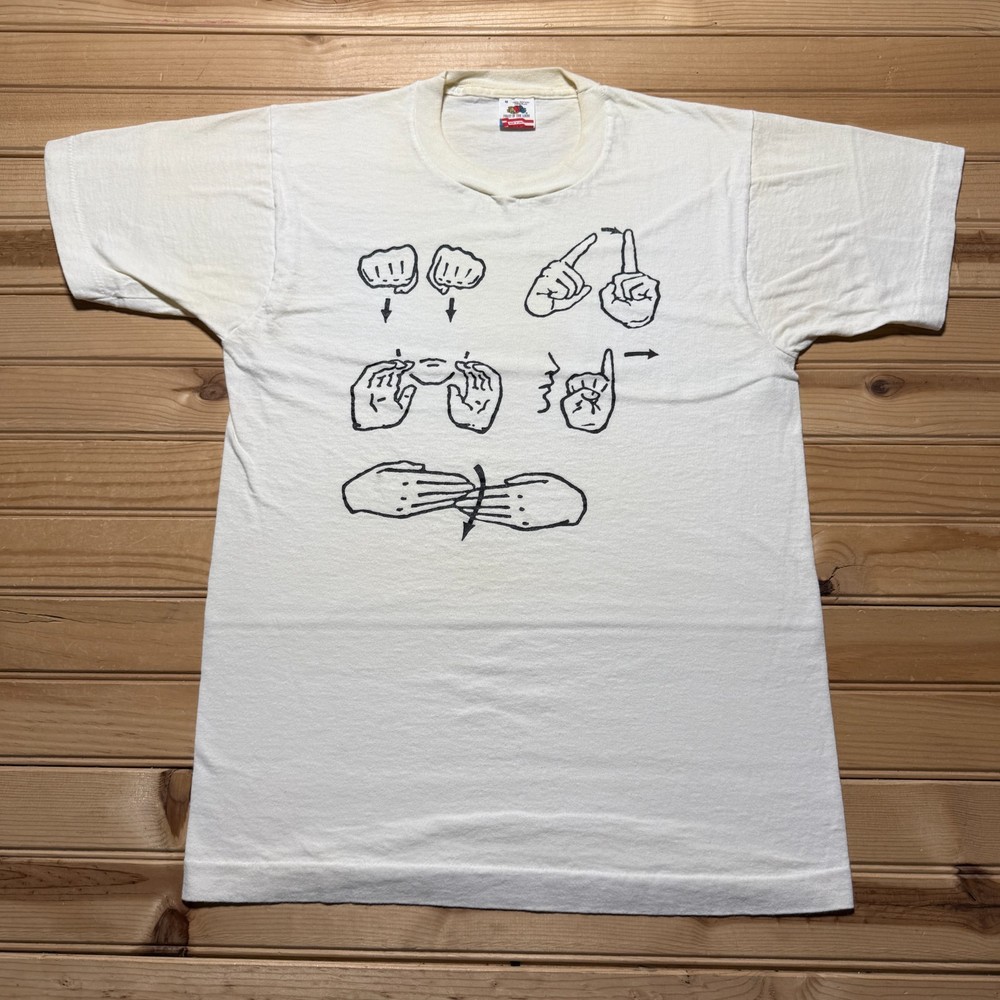 Vintage 90s SEE Sign Language Communication Graphic T-Shirt USA Medium