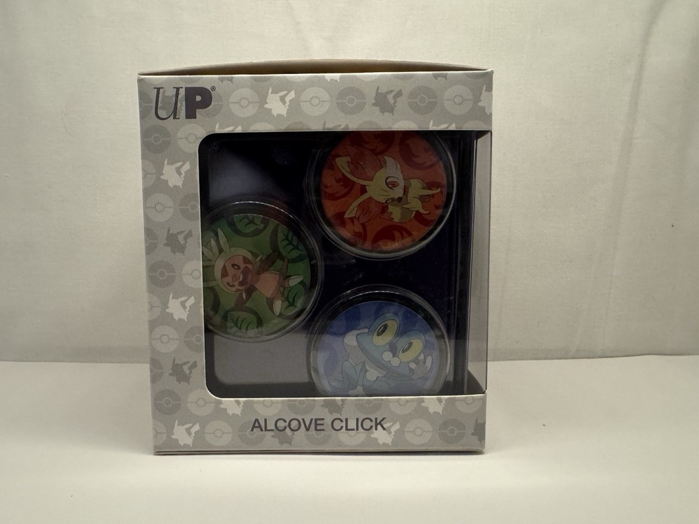 Ultra Pro Pokemon Alcove Click Deck Box KALOS 4 Magnetic Badges, Holds 100 Cards
