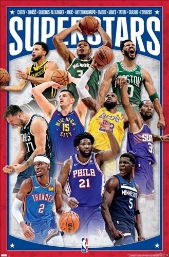 NBA SUPERSTARS 2024 Poster. Poster for NBA Fans, Wall Decor
