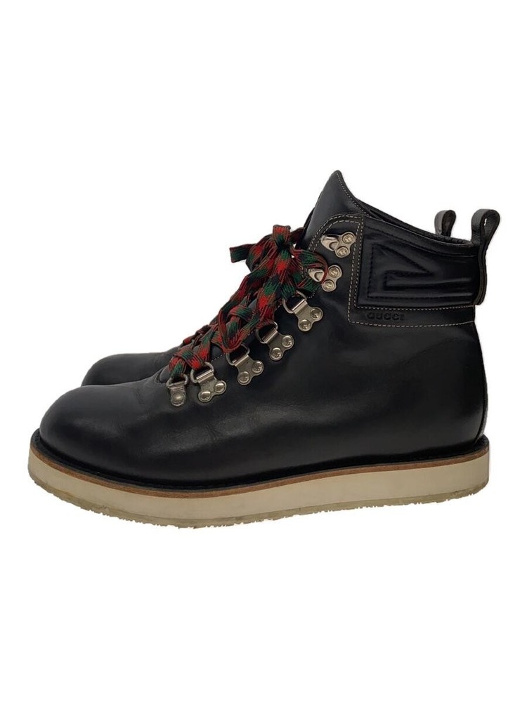 Gucci Black Leather Trekking Boots UK Size 7 269998 3187