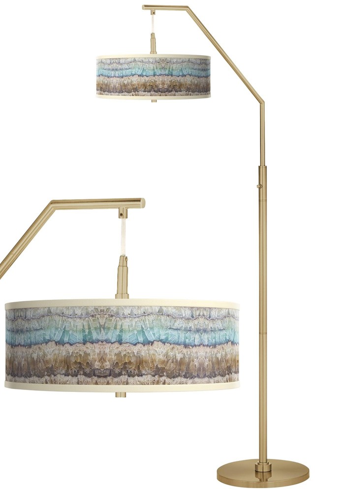 Marble Jewel Giclee Warm Gold Arc Floor Lamp