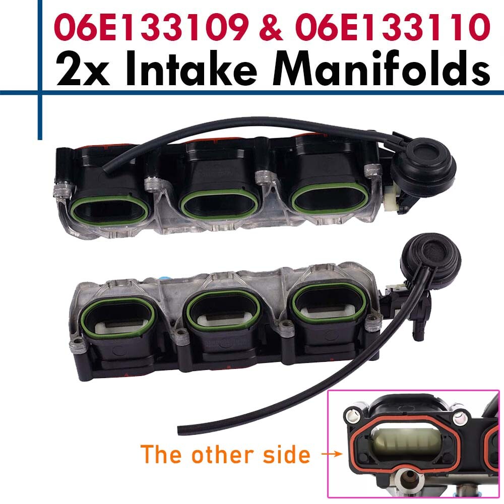 Left & Right Intake Manifolds for Audi S4 S5 A6 A7 Q5 Q7 V6 3.0 TSI 06E133109 Pair