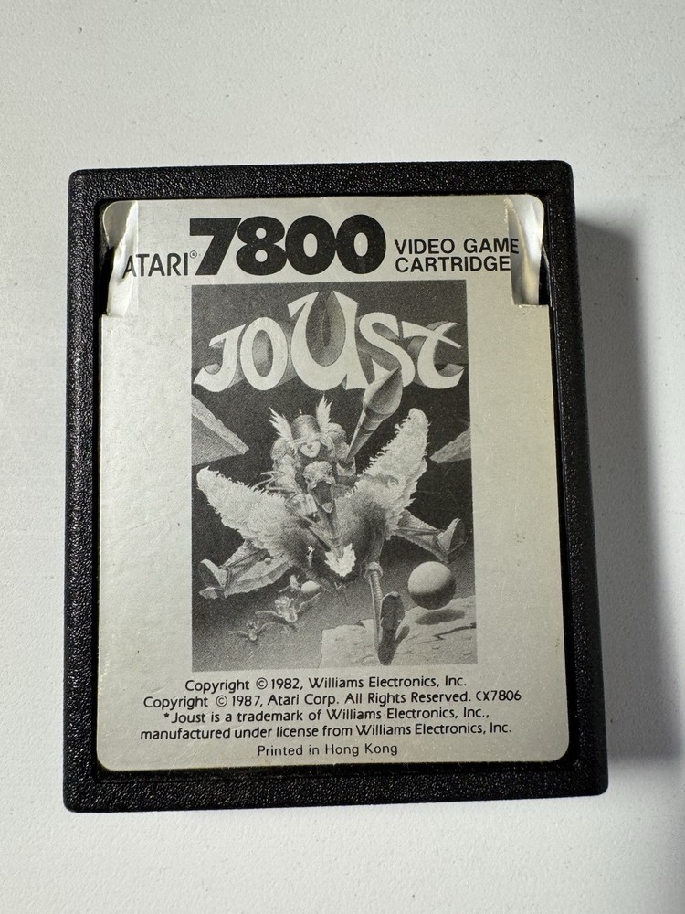 Atari 7800 Joust Video Game Cartridge CX7806 1986 Retro Arcade Classic Vintage