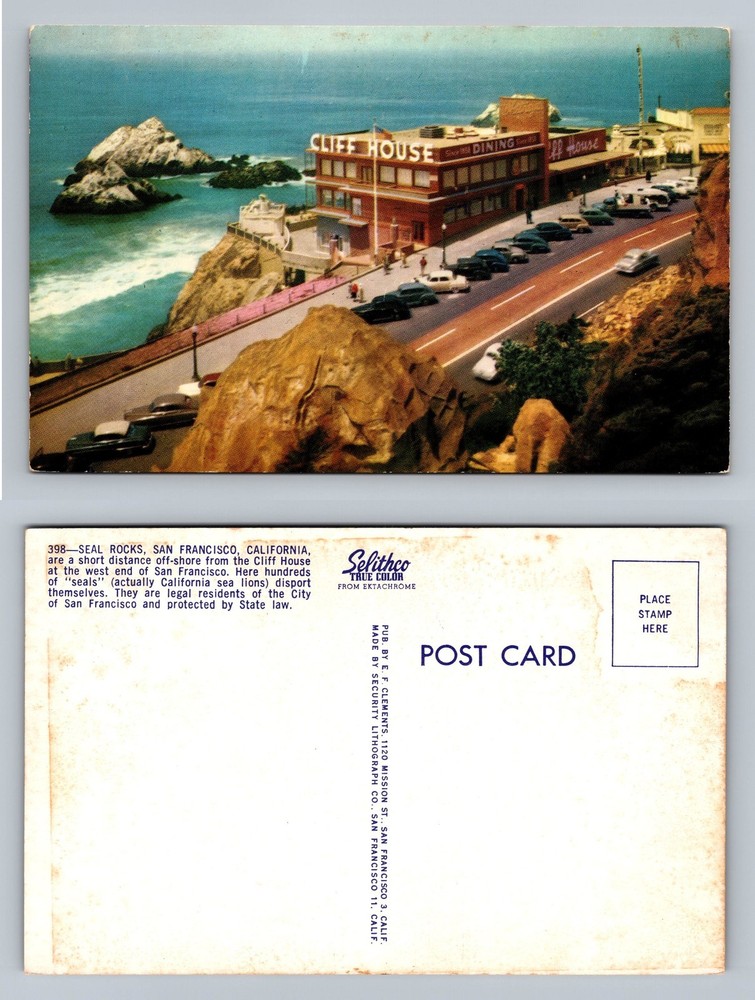 San Francisco, CA-California, Cliff House Dining Seal Rocks Vintage Postcard