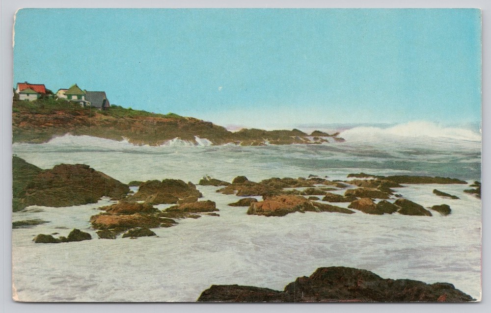 Vintage Ocean Surf New England Rock-Bound Coast Postcard American Art Co.