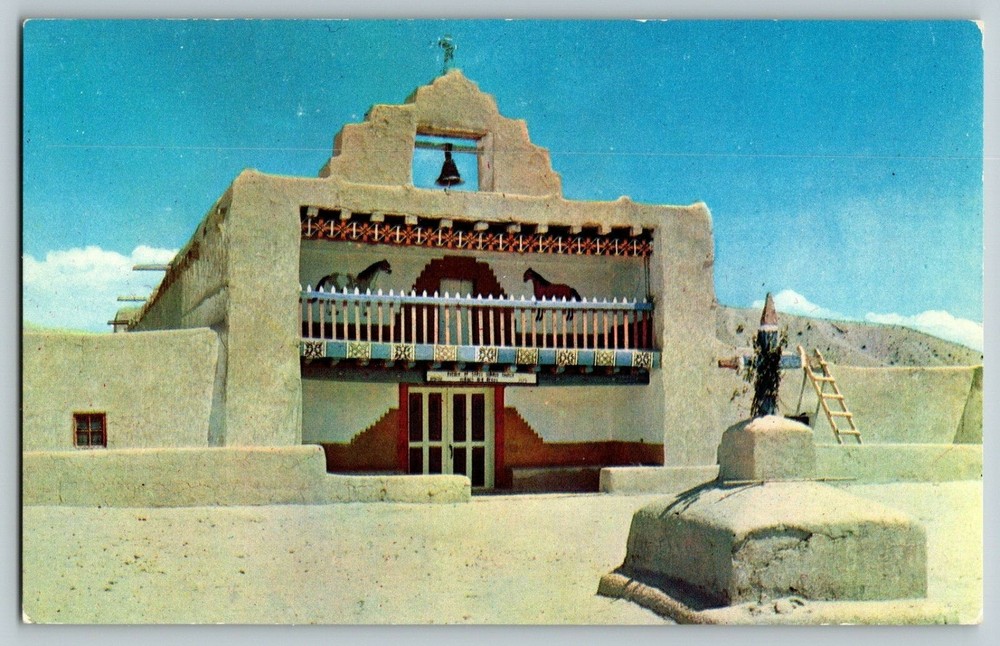 Vintage Santo Domingo Church New Mexico Postcard