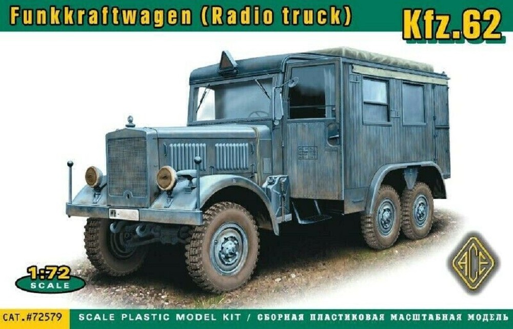 1:72 ACE 72579 Kfz.62 Funkkraftwagen Radio Truck Plastic Model Kit-image