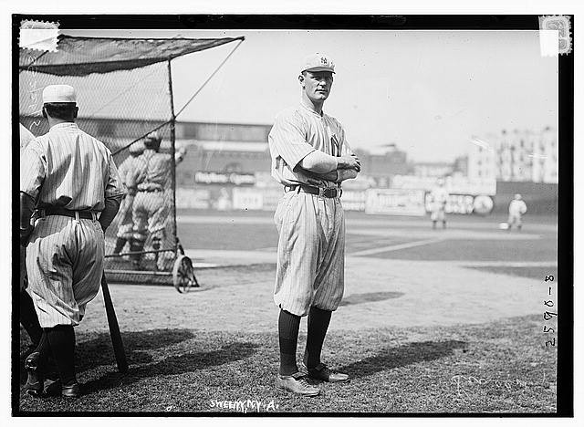 Photo:New York AL Jeff Sweeney 1912 baseball player batting practice