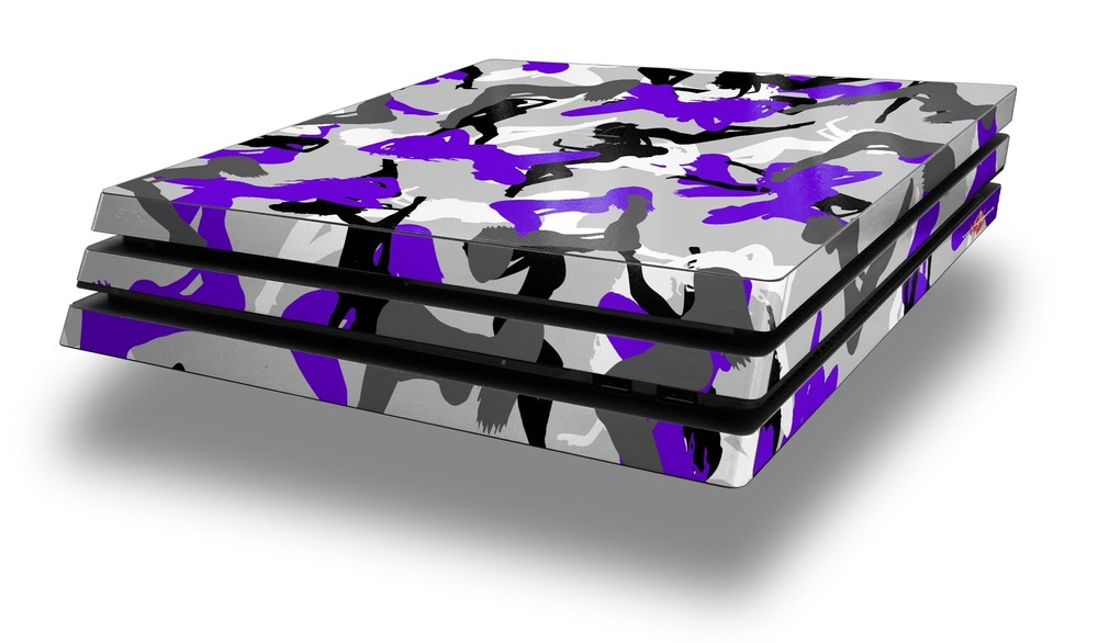Skin for PS4 Pro Console Sexy Girl Silhouette Camo Purple
