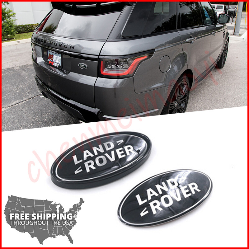 Range Rover Sport Supercharged Tailgate + Grille Emblem Black Oval Logo Badges