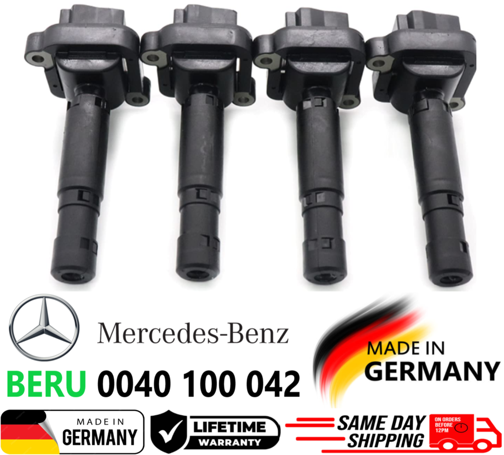 x4 GENUINE Ignition Coils For 2003-2005 Mercedes-Benz C230 1.8L I4, OEM SET