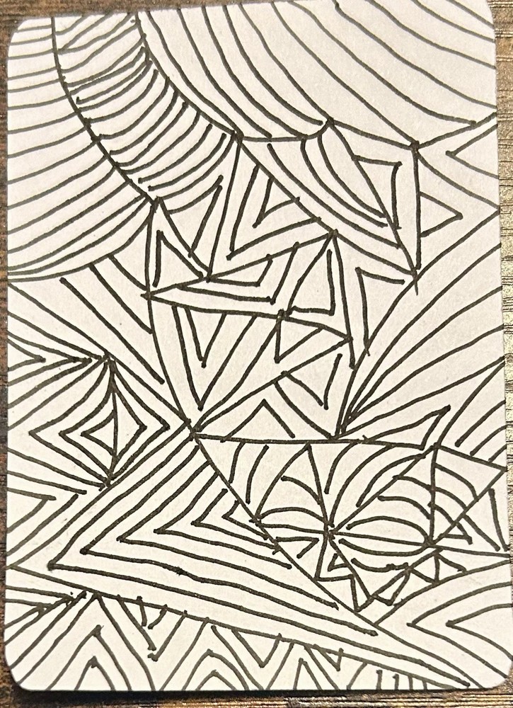 Original Handmade Abstract Line Drawing Art Ink on Paper