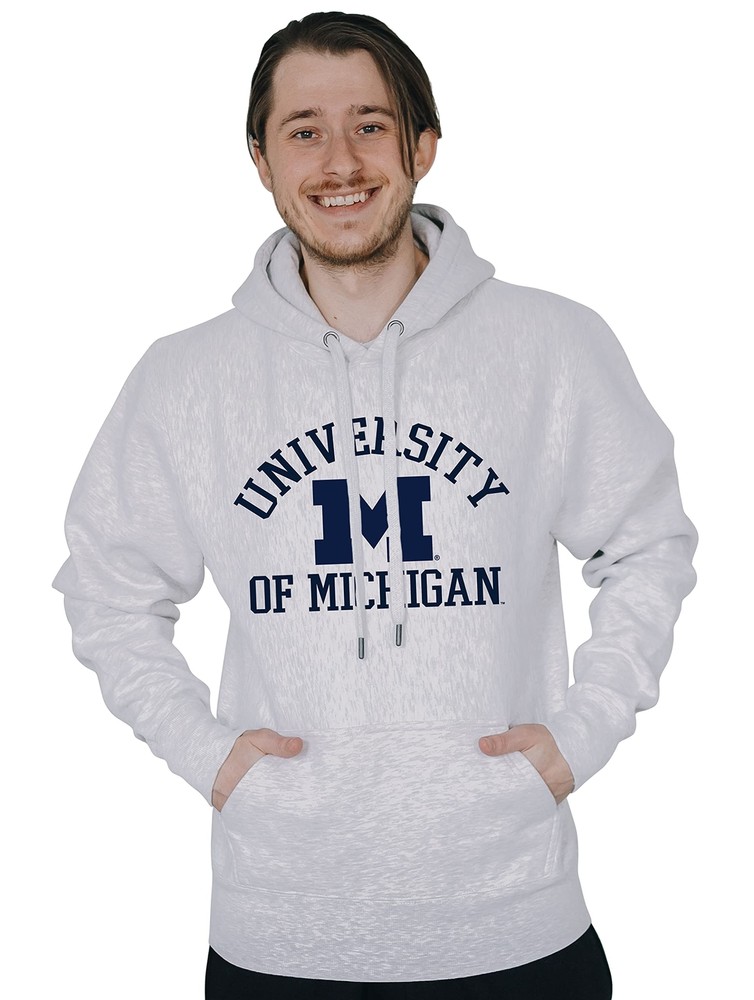 Men's Michigan Wolverines Hoodie Heavyweight Grey, Grey, Medium