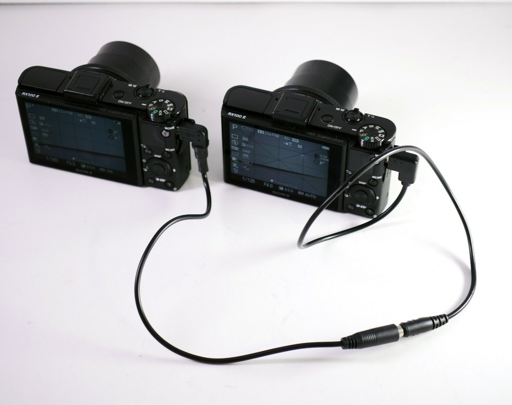M+F Cables twin SONY cameras w/multiport use for 3D stereo photography A+B