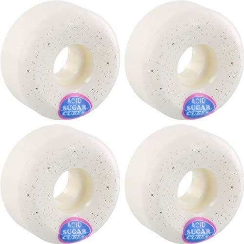 White 54mm 99a Acid Chemical Wheels Type A Sidecut Sugar Cubes Skate Set of 4-image