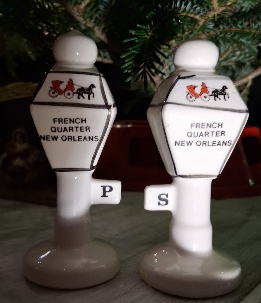 Kitschy French Quarter New Orleans Souvenir Salt & Pepper Shakers