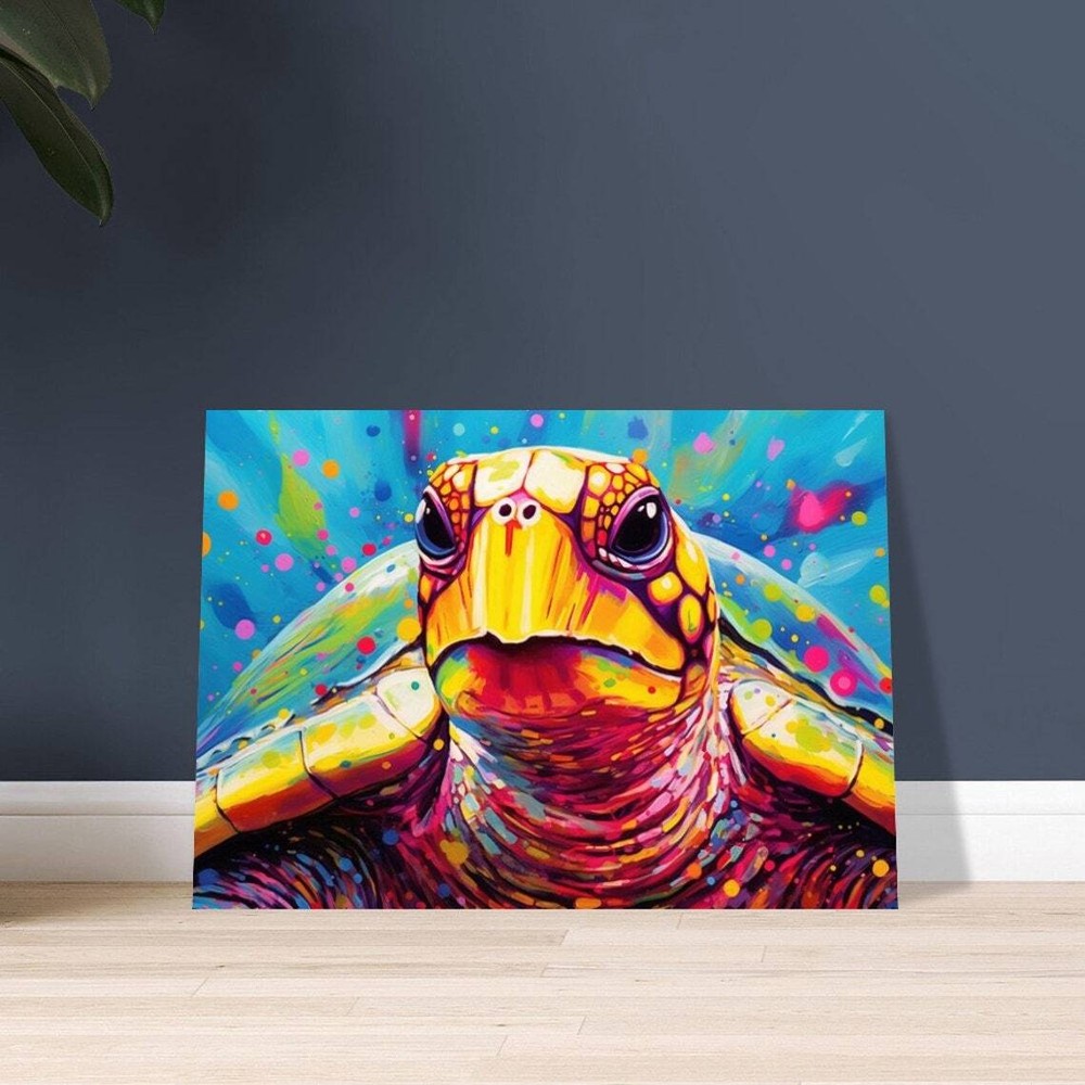 Incredible Sea Turtle Vibrant Wall Art Canvas Unframed Print Art