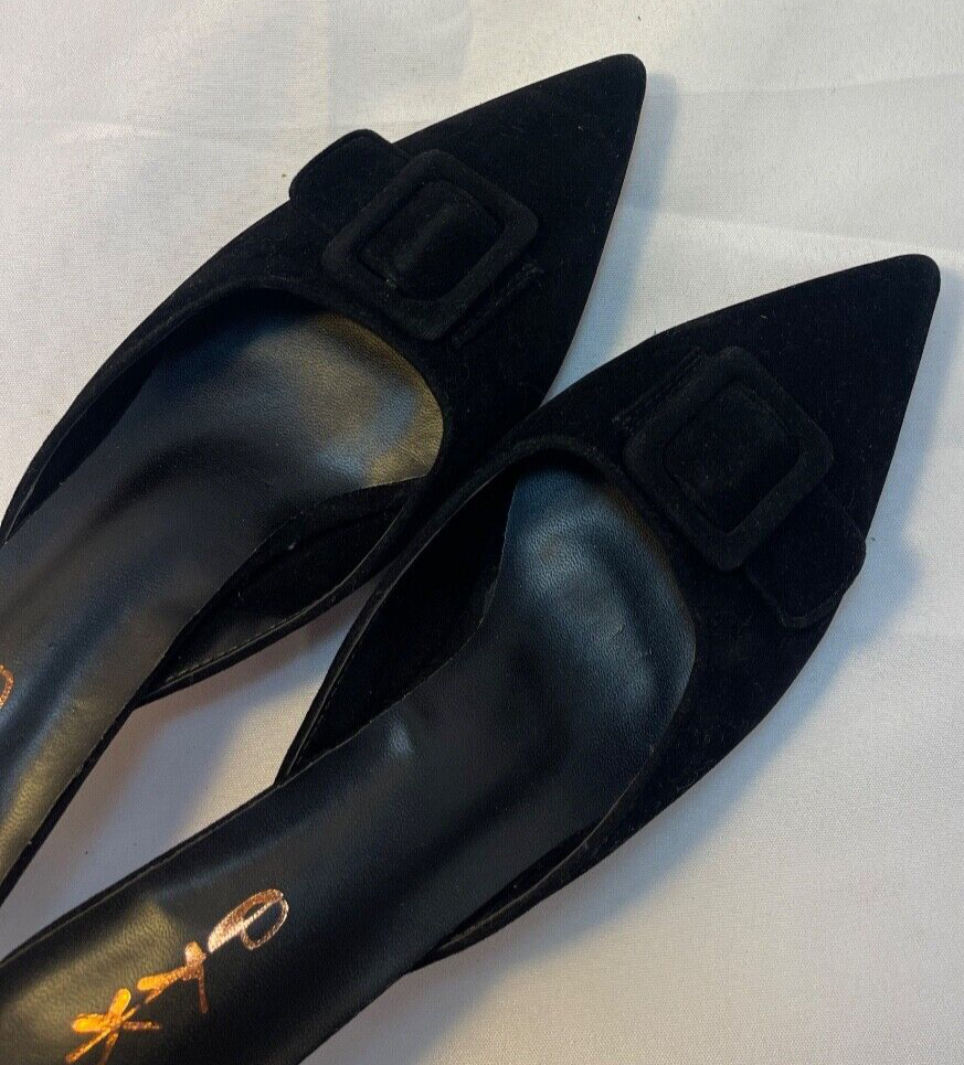XYD Black Slip On Heels with Bow Accent Size 10