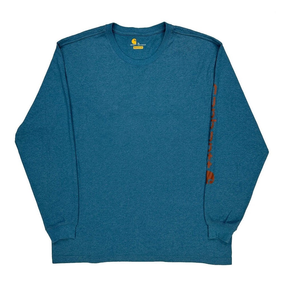 Carhartt Long Sleeve T-Shirt - XL Blue Cotton